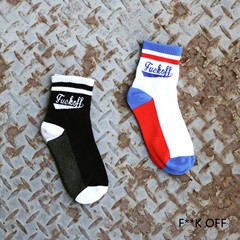 South Korean INS trendy sport Harajuku-style letter striped skateboarding crew socks for men and women couples baseball socks