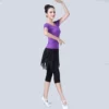 Purple trousers with a round collar, J02, with short sleeve