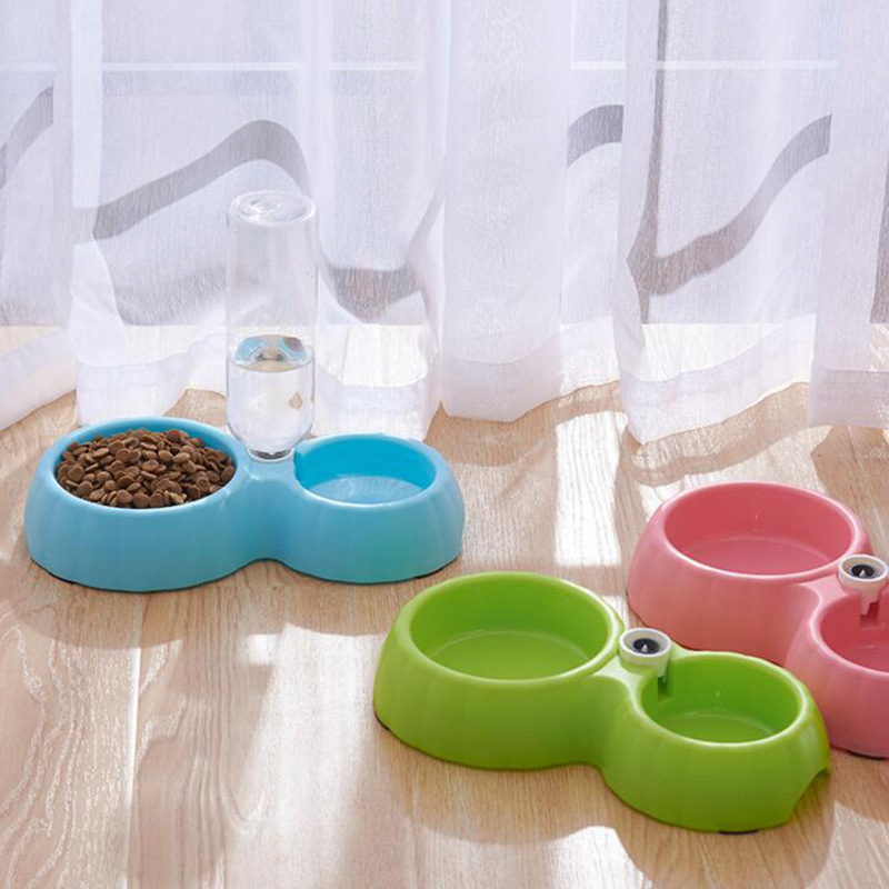 宠物碗 泰迪金毛吃喝两用狗碗狗盆 塑料南瓜型双碗狗狗食盆|ru