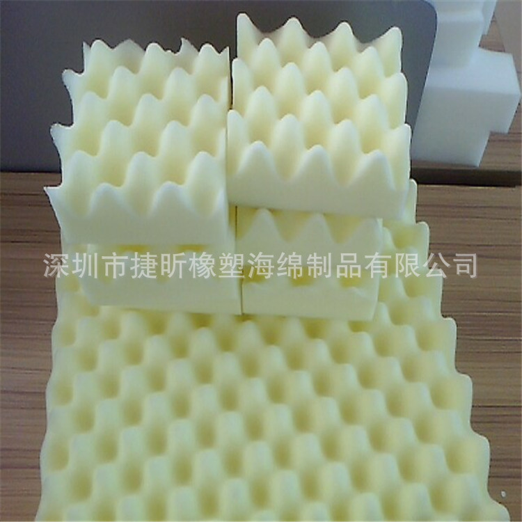 供应高密度无粉尘吸音隔音鸡蛋棉 PU海绵加工大小波浪