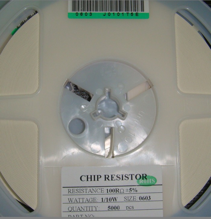 0603J0101T5E 0603 100R 5% 0.1W 厚声贴片电阻 原装现货高压