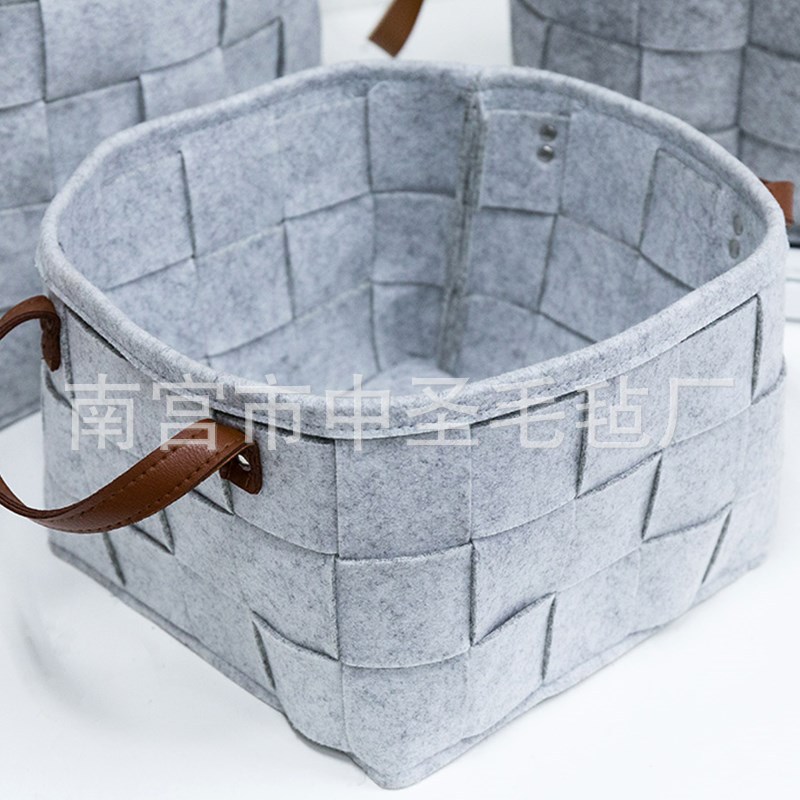 厂家供应maozhankuang毛毡收纳篮 杂物收纳筐 毛毡收纳盒