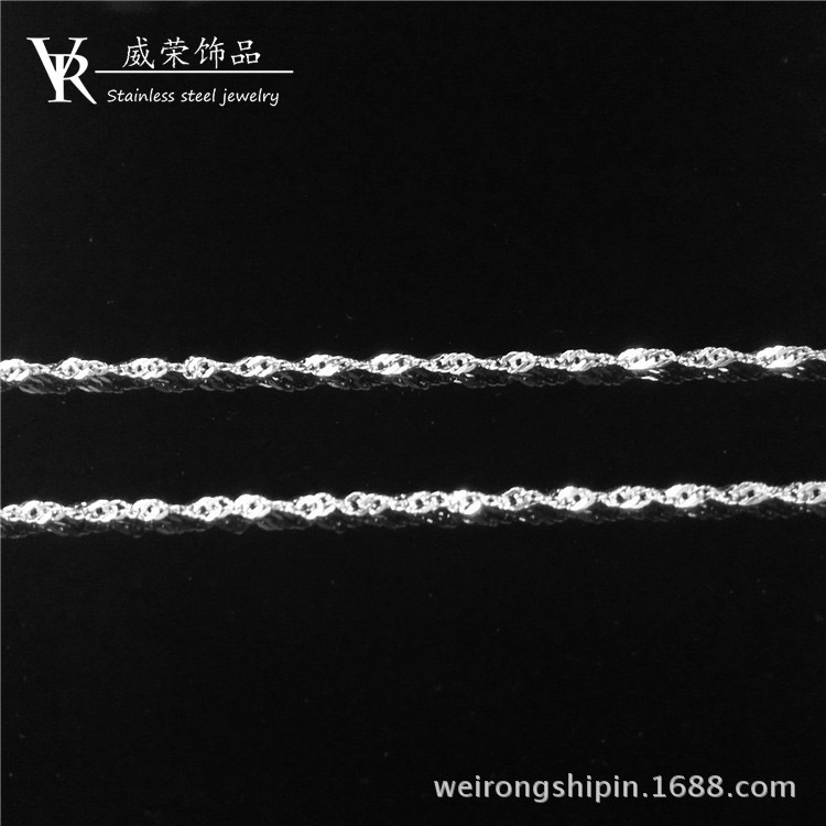 批发韩版不锈钢项链 304/316女士短款水波链锁骨链简约优雅时尚