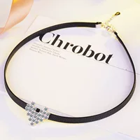 Nail sequins, zirconium heart shaped, choker, necklace, universal chain for key bag , jewelry, Japanese and Korean, Korean style