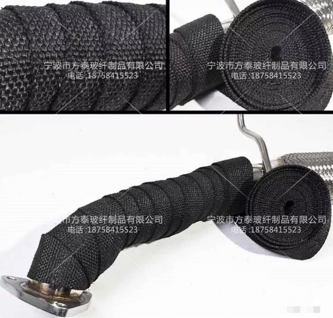 『厂家直销』摩托车排气管隔热隔音防烫头焦布 黑色芭蕉带 芭蕉布|ms