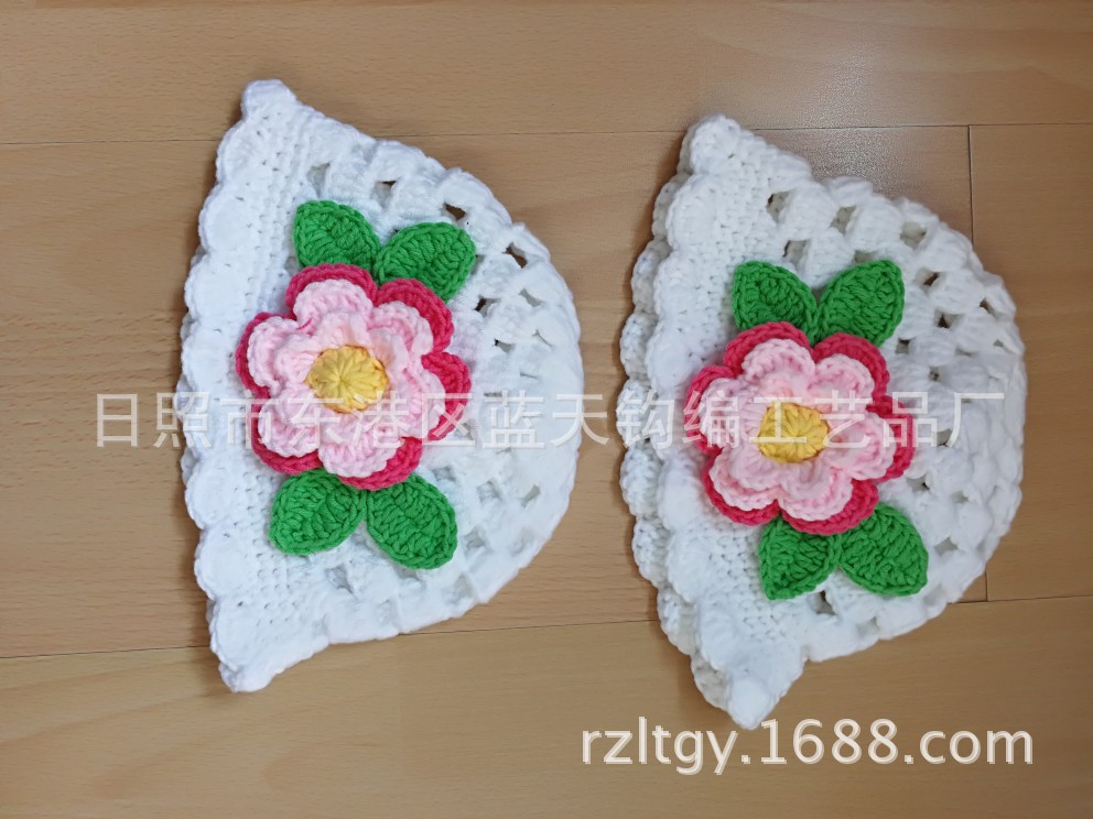 供应毛线帽子、毛线手工钩针针帽子、手钩编织毛线钩花帽子