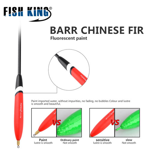 FISHKING Copper Drop Shot Casting Float 4-Pack Long Range Fir Wood High Buoyancy Thick Tail Eye-catching High Quality