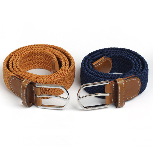 Stretch Woven Belt Women's Unisex Pin Buckle Elastic Trouser Belt Casual Versatile Canvas Belt Wholesale