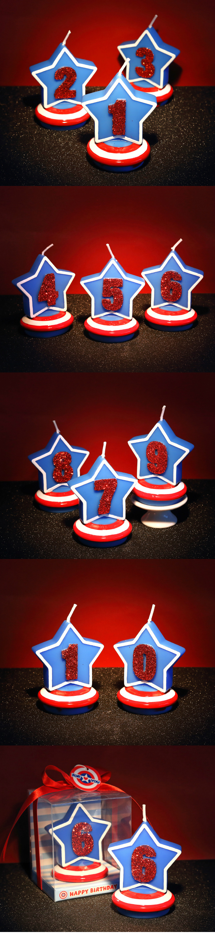 Birthday Fashion Number Star Wax Candle 1 Piece display picture 2