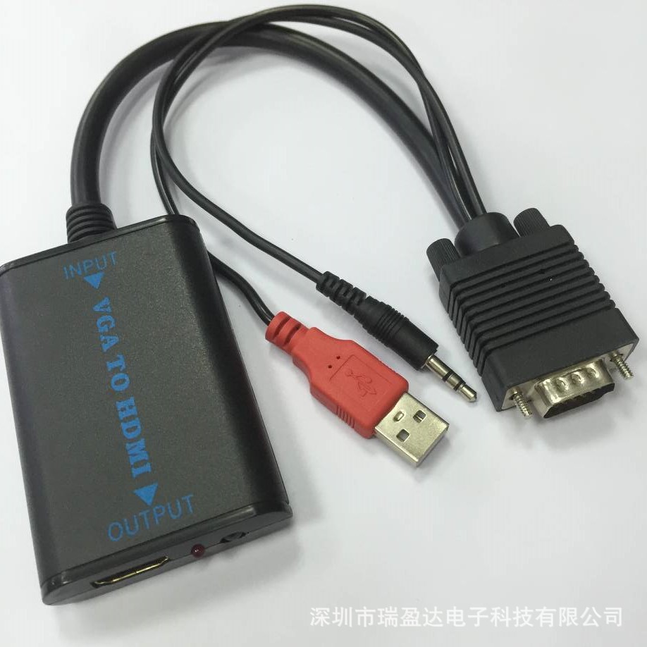 VGA To HDTV converter with USB with audio video converter 5