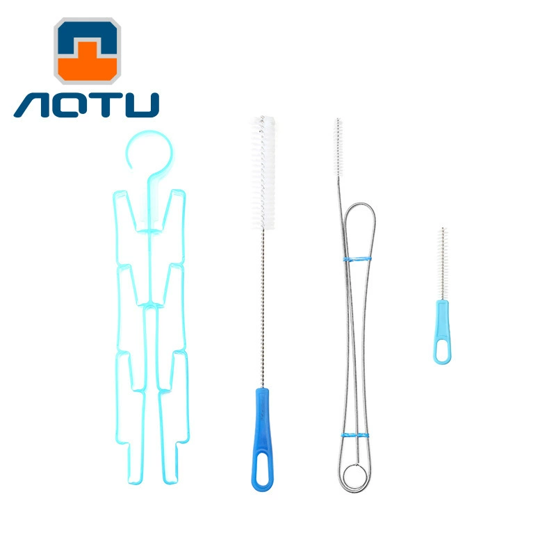 Вогнуто-выпуклый трансграничный мешок для питья щетка мешок для воды водопроводная насадка из четырех частей пружинная щетка из нержавеющей стали щетка для водопровода AT6626