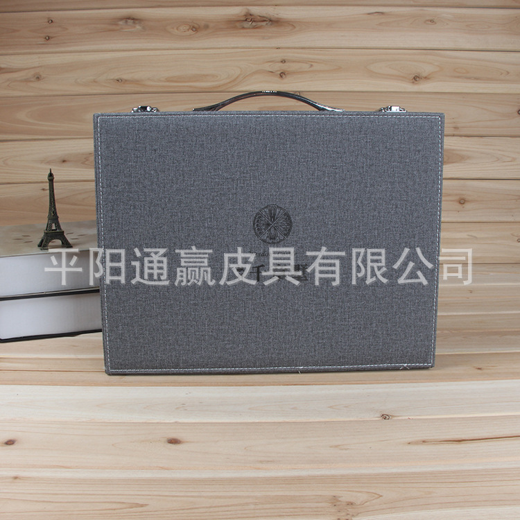 厂家批发简约交房盒精美皮质交房箱房产物业钥匙箱交房工具箱定制