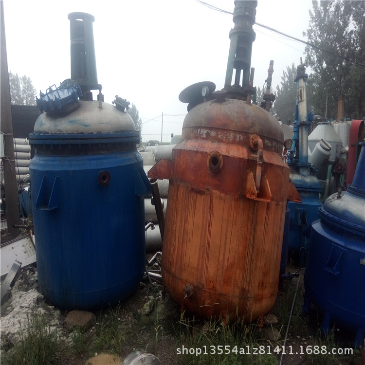 厂家处理二手5吨搪瓷反应釜 二手不锈钢外盘管反应釜 高压反应釜