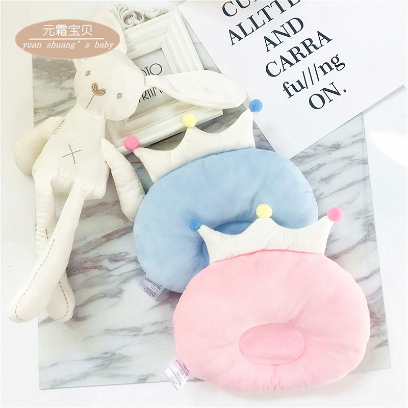 跨境超柔婴儿枕头0-1岁新生儿宝宝定型枕皇冠造型枕头天鹅嬰兒枕|ms