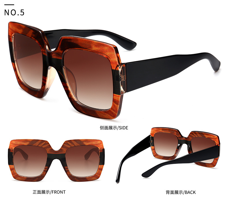 Fashion Translucent Color Striped Square Sunglasses European And American Sunglasses display picture 6