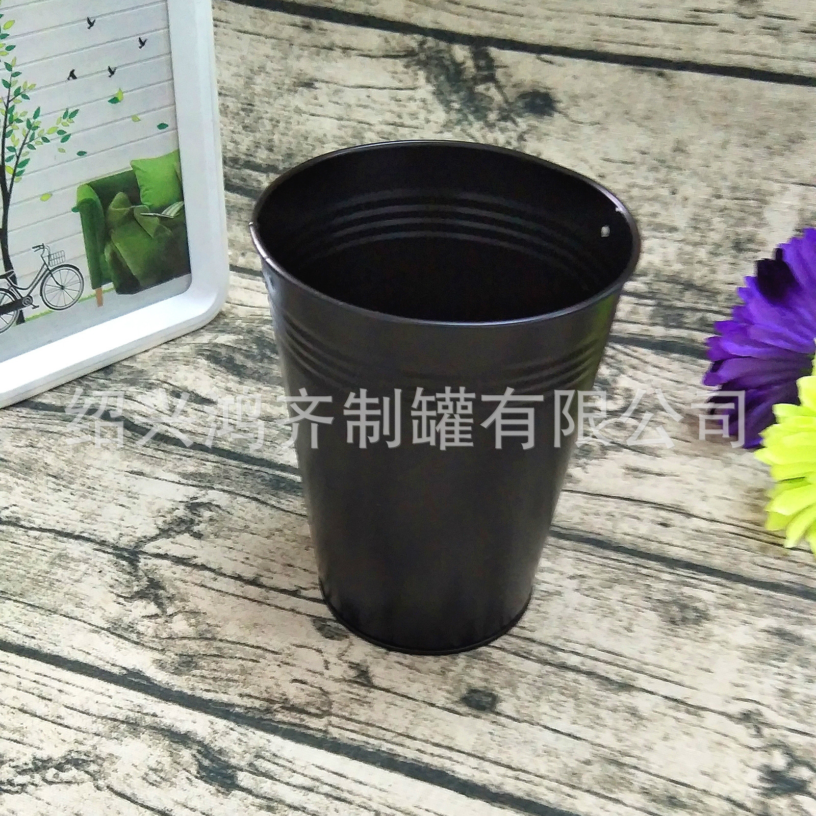 厂家直 销镀锌啤酒马口铁桶 开瓶器环保铁通 黑色铁桶