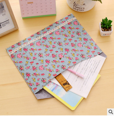 Elegant A4 folder, floral file bag, Korean style small fresh office supplies A4 folder wholesale