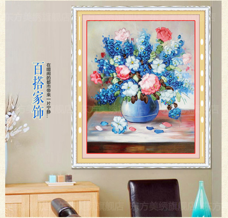 Oujin nianhua Bordado Cinta Directa de Fábrica color impresión colgante pintura tranquila sala estar decoración entrada