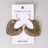 Fashionable retro accessory, metal earrings heart-shaped, European style, wholesale