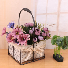 结婚货源草编回礼喜铺伴手礼女伴娘实用厂价花篮篮半手工铁 麻布