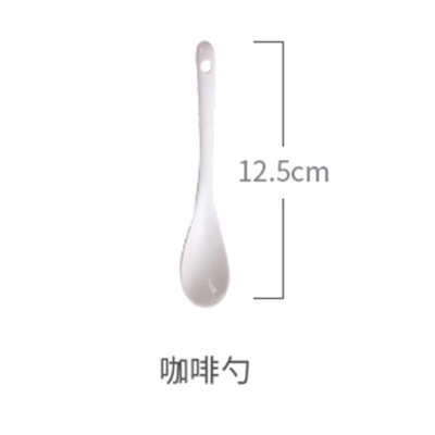 Simplicity ceramics White originality ceramics a soup spoon Seasoning Seasoning spoon Coffee spoon Stirring spoon Long handle Spoon