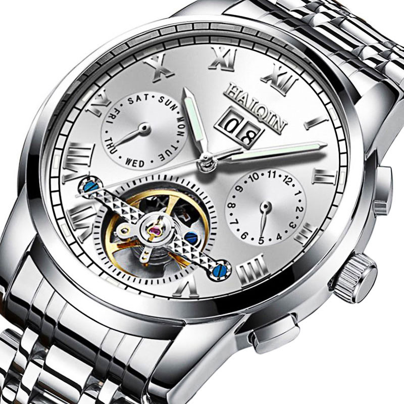 A man watches hedge automatic mechanical watches Tourbillon waterproof hollow men's swimming.