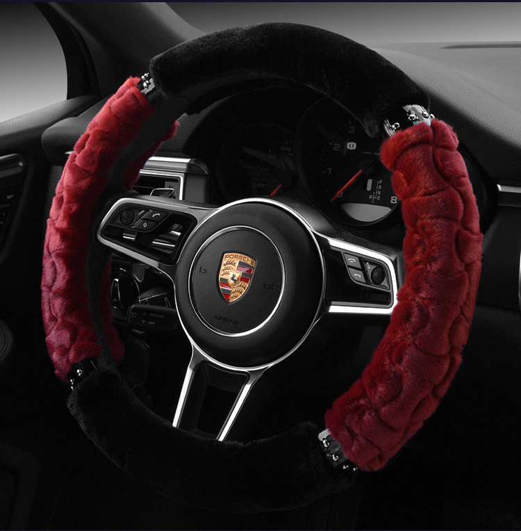 汽車方向盤套冬季短毛絨車用把套 中號(hào)38cm通用型把套BT-407