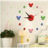 Cartoon Mickey's self -sticker clock creative children hanging clock quiet scan fashion clock art stereo clock supply