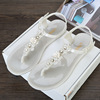 Plastic summer sandals, footwear, non-slip protection buckle, beach slippers, flip flops, handmade, flowered, European style