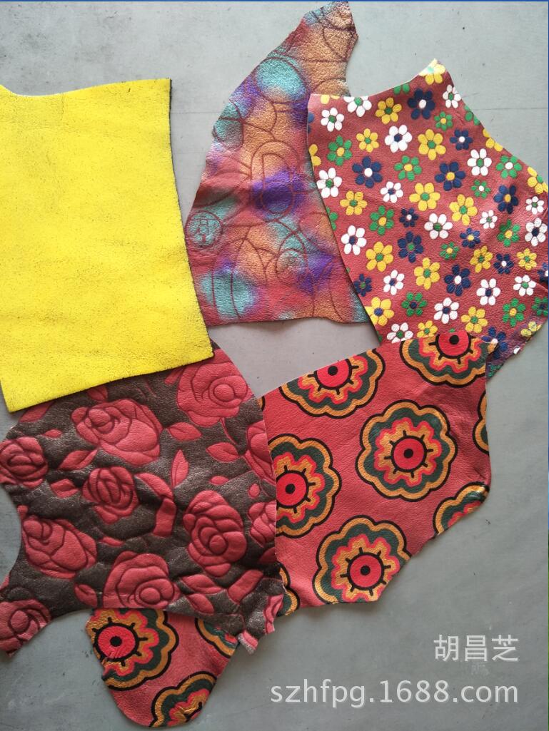 低价出售头层真皮 彩色丝印猪皮