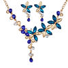 Cross -border jewelry new crystal color pentagram jewelry set women short cross -border e -commerce hot sales explosion