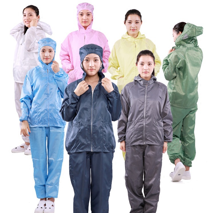 防静电连帽分体服无尘洁净防尘防护喷漆食品制药净化工作服