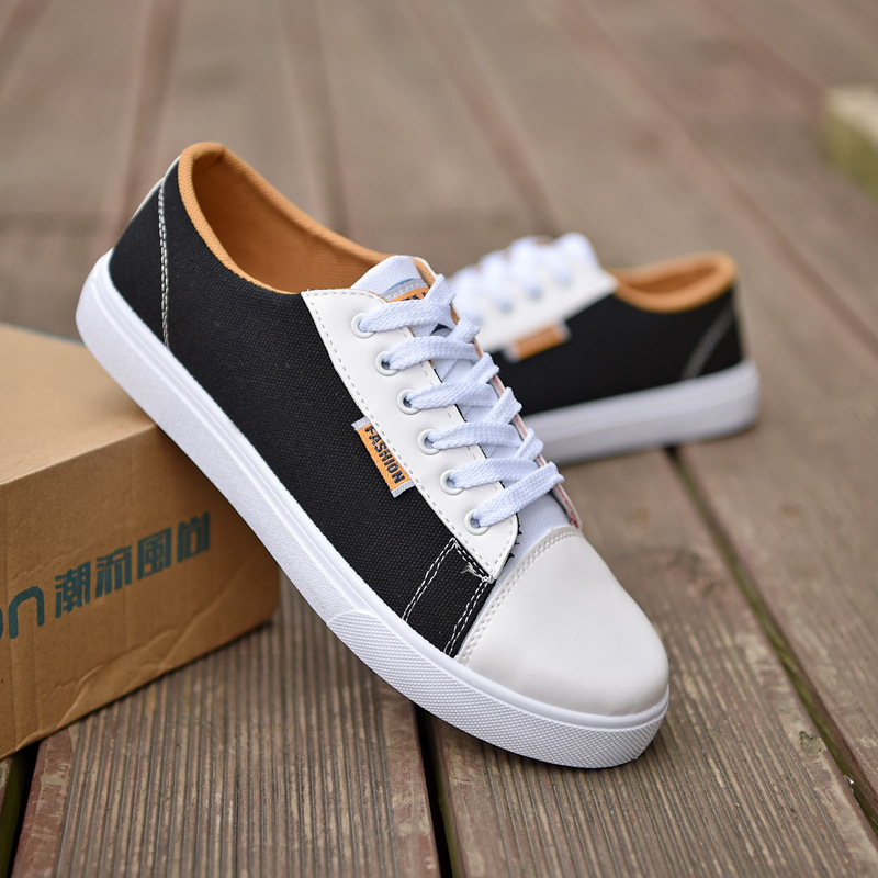新款夏季男士休闲鞋韩版透气学生帆布潮鞋运动板鞋男鞋子一件代发