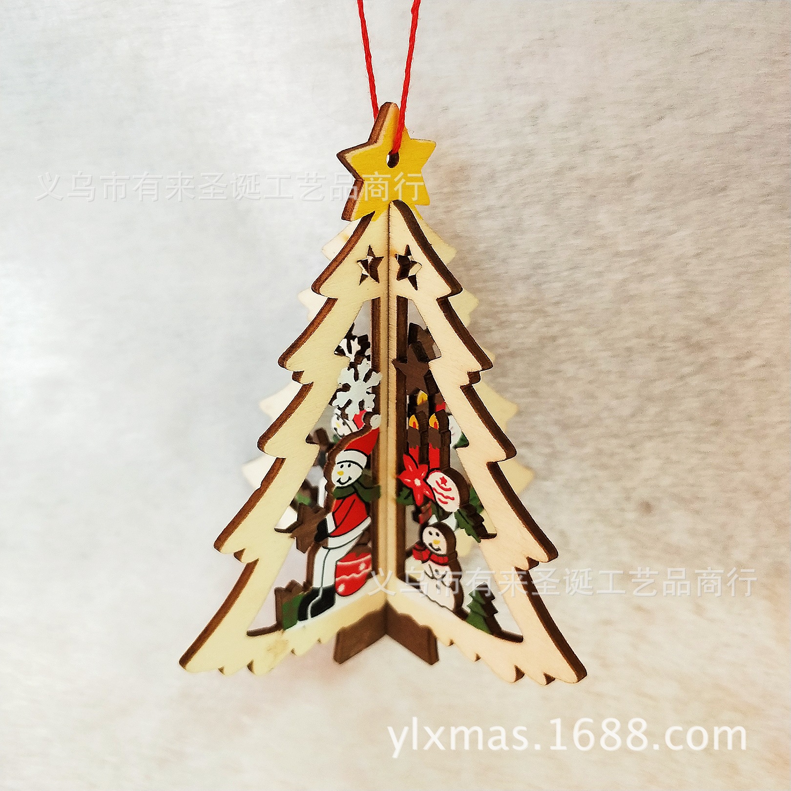 圣诞用品 木制小挂件 拼装 绘制木制品 圣诞装饰品