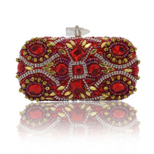 New style retro diamond inlaid hand nail bead banquet bag