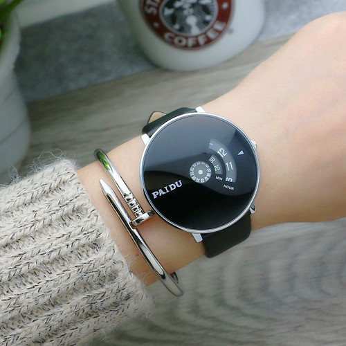 Punk style Korean concept fashion mesh strap youth watch boys and girls canvas strap quartz strap turntable trendy watch