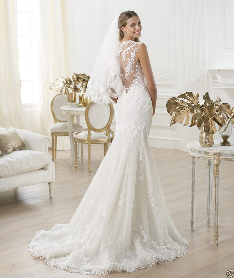 Foreign Trade Wedding Dress 2025 New Style Double Shoulder Diamond Slim Fishtail Lace Tail Wedding Dress Large Size Backless Slimming Look Style