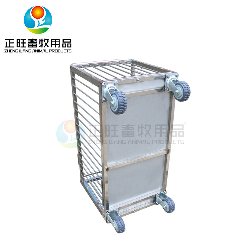 acero inoxidable desmontable carro giratorio de carro giratorio de carro de transporte de cerdos pesado equipo de cría de jaula de cerdos