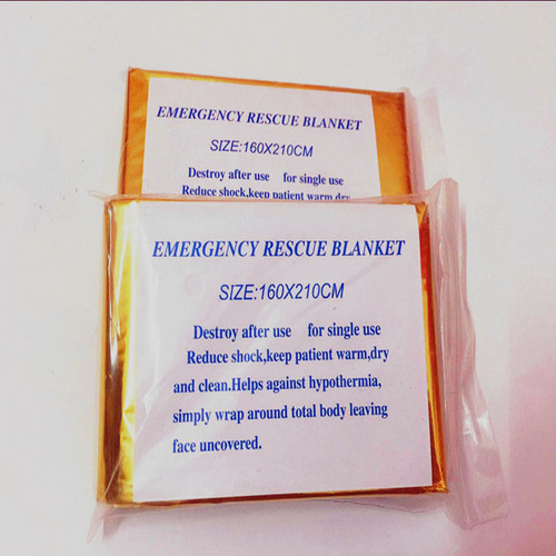 Export e-commerce gold and silver 160x210cm emergency blanket, life-saving, heat preservation, sun protection, survival blanket