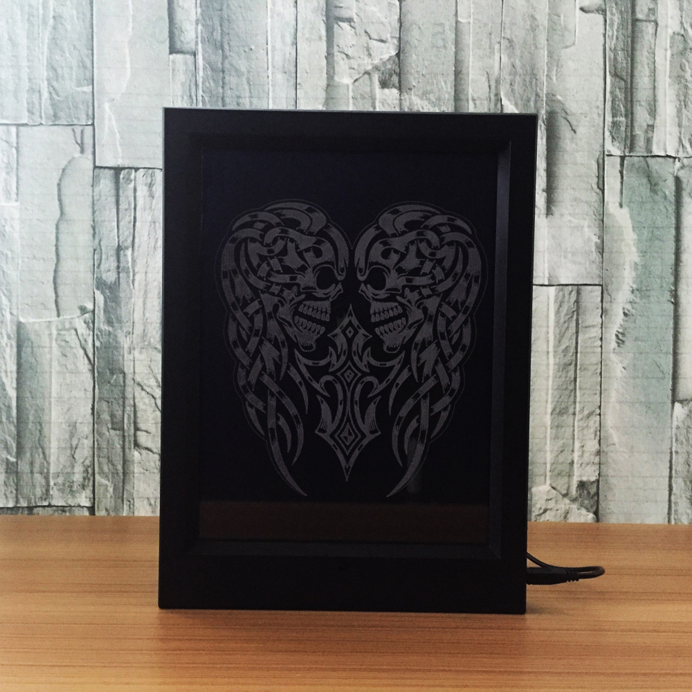 3d相框灯 创意相框灯 led相框灯惩罚面具骷髅头