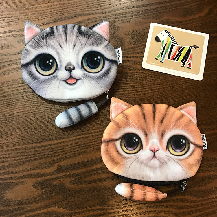 18g Weight Zipper Closure Type Coin Purse Bags Type Casual, Daily Occasion Plush Material Animal, Cartoon Pattern All Seasons Season Kid'S, Unisex Gender Casual, Cute Style Round Shape Kid'S Unisex Animal Cartoon Plush Zipper Coin Purses 7