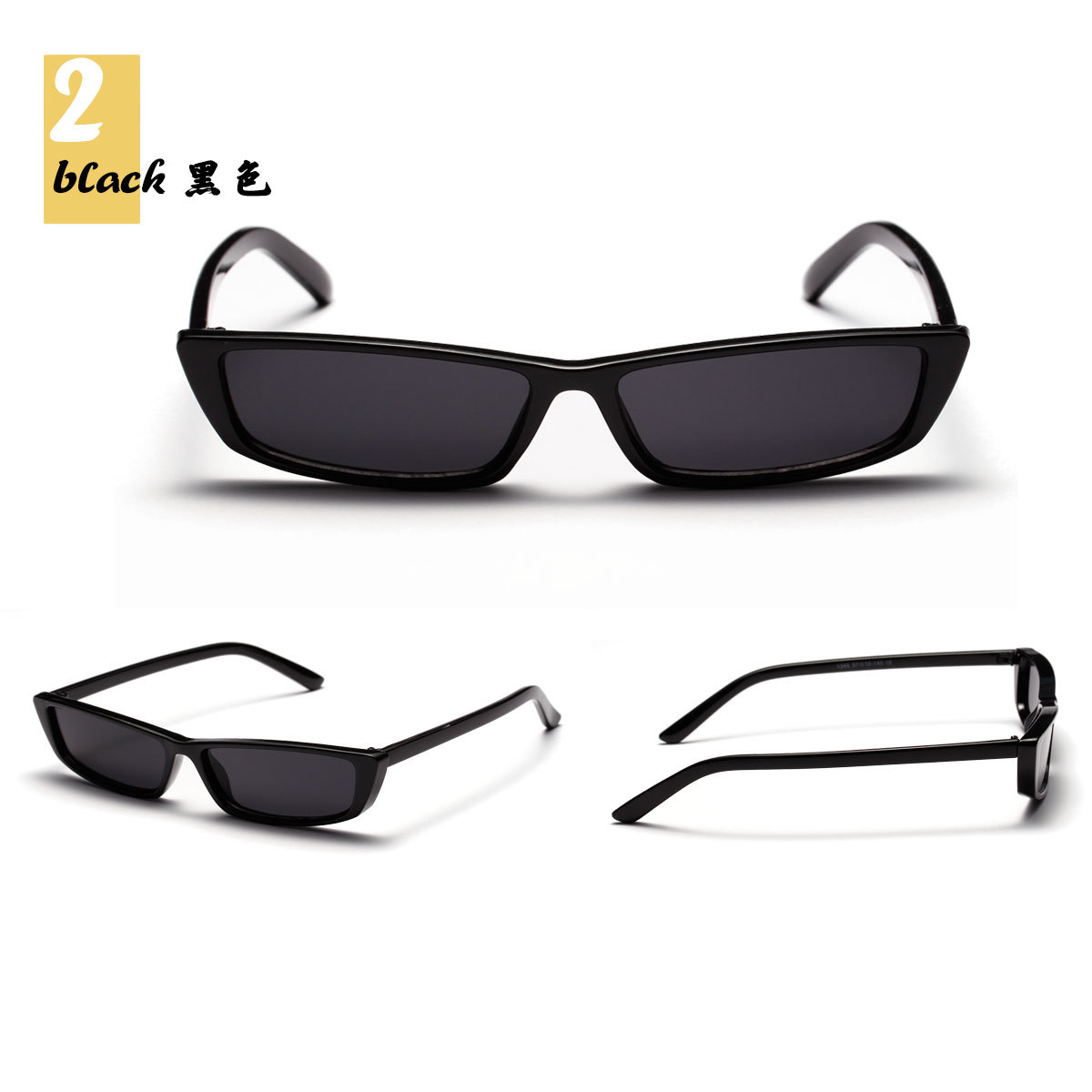 Konkave Form Retro Kleine Quadratische Sonnenbrille display picture 6