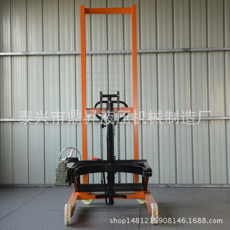 手动液压油桶升高车 倒料车 圆桶堆高车 油桶搬运车