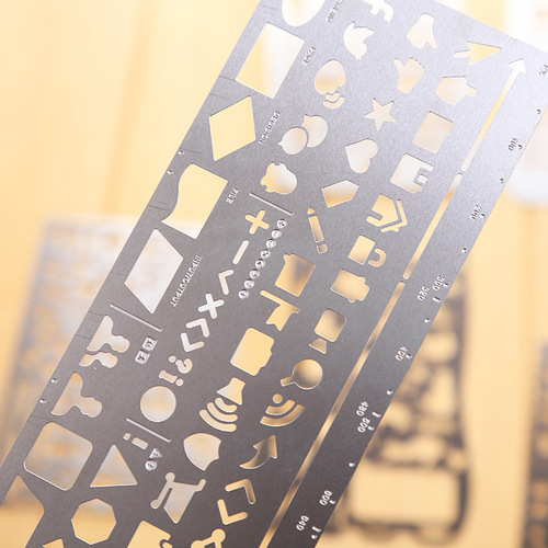 Creative multifunctional drawing graffiti bookmark handbook ruler stainless steel painting template ruler graphic lace ruler customization