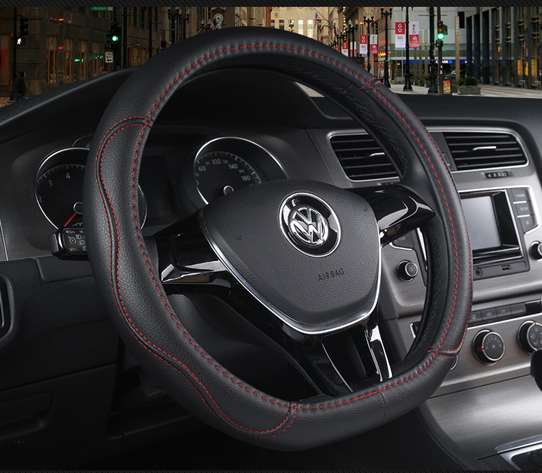 New steering wheel cover four seasons leather handle cover summer D-type steering wheel cover summer steering wheel cover handle cover