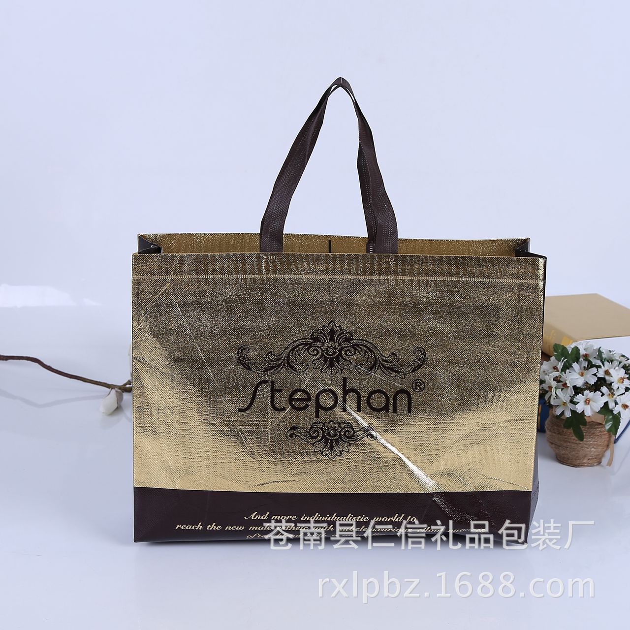 镭射膜无纺布袋 厂家直销高品质热升华镭射金膜袋 无纺布手提袋