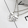 European and American explosion good friends Best Friends Love stitching necklace girlfriends heart -shaped carved fashion pendant girl
