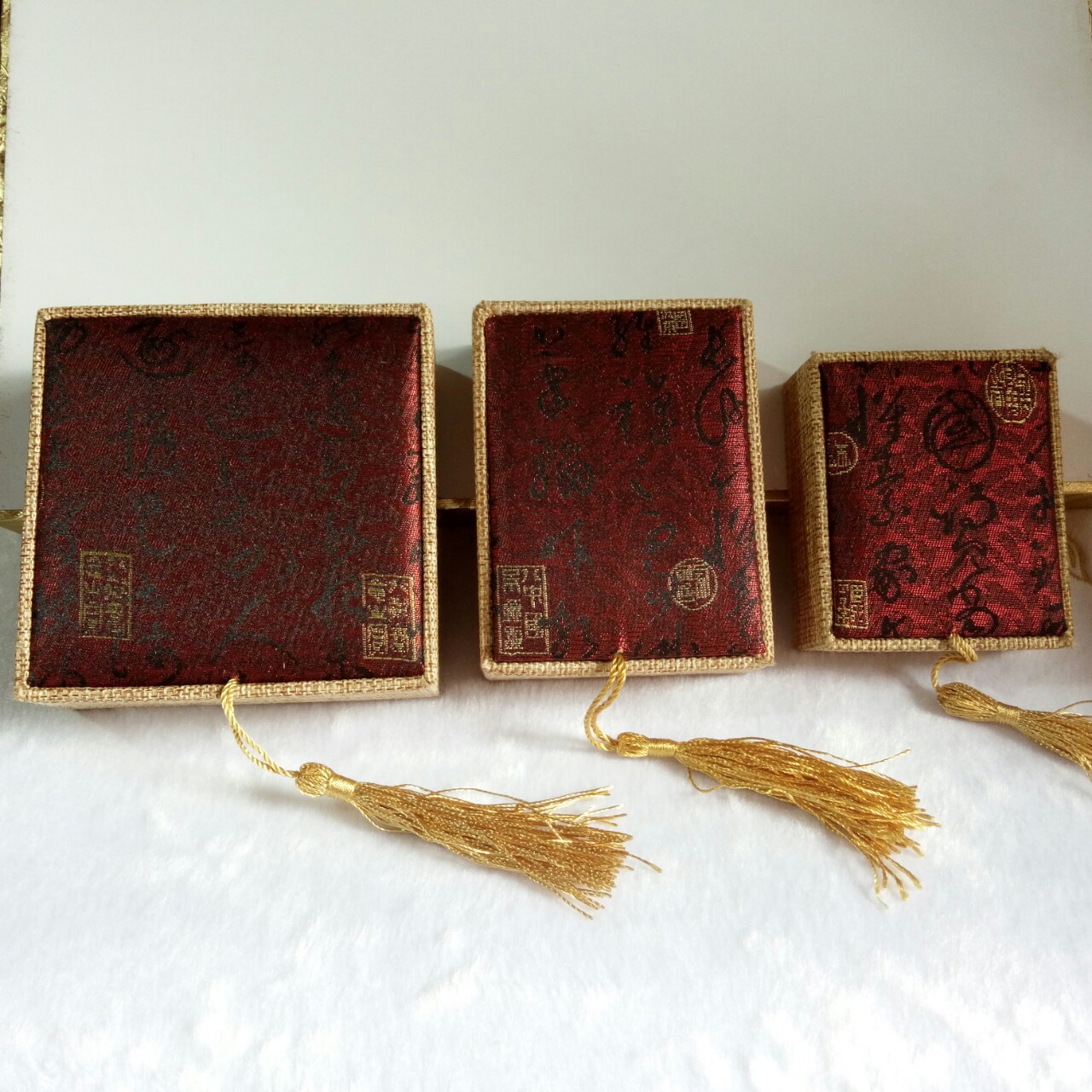 厂家批发供应流苏书法手镯挂件项链戒指玉器珠宝礼品包装盒