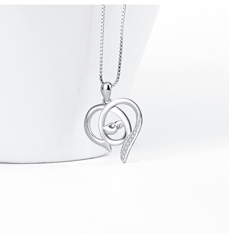 Fashion Silver Diamond necklace Sweetheart (Photo Color)NHAT0118-Photo Color