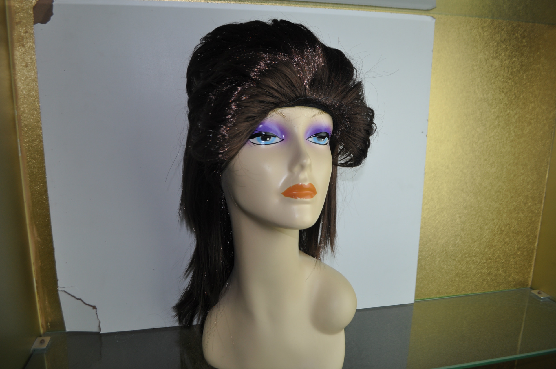 H095 Europa y América pelucas de cabello largo moda marrón fiesta